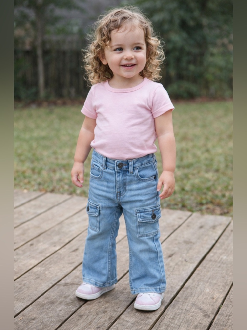 Wonder Nation| Denim Cargo Toddler Jeans